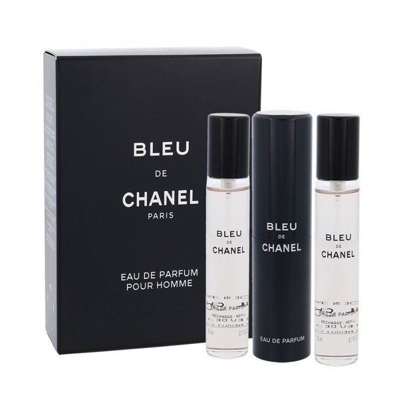 Chanel Bleu de Chanel Pour Homme - Eau de Parfum (Men) 20X3ML Travel Set 1 Refillable + 2 Refills